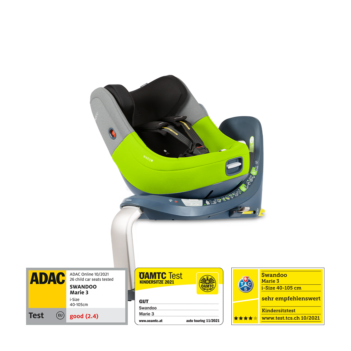 Swandoo's rotating car seat Marie 3 is test winner at ADAC tests